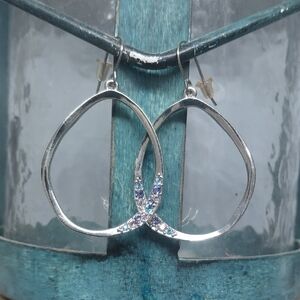 M4M Silver Tone And Multi Colored Gem Stones Dangle Earrings